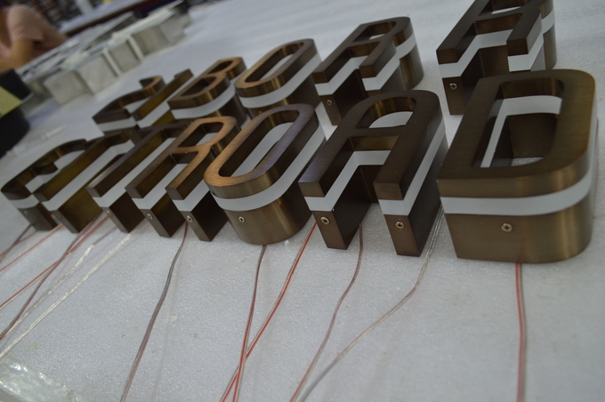 White Polished LED Edge Light Signs 6500k 5000k 4000k 3000k Stainless Steel