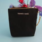 12oz Portable Cosmetic Zipper Bag Canvas Material Wear Resistant For Ladies