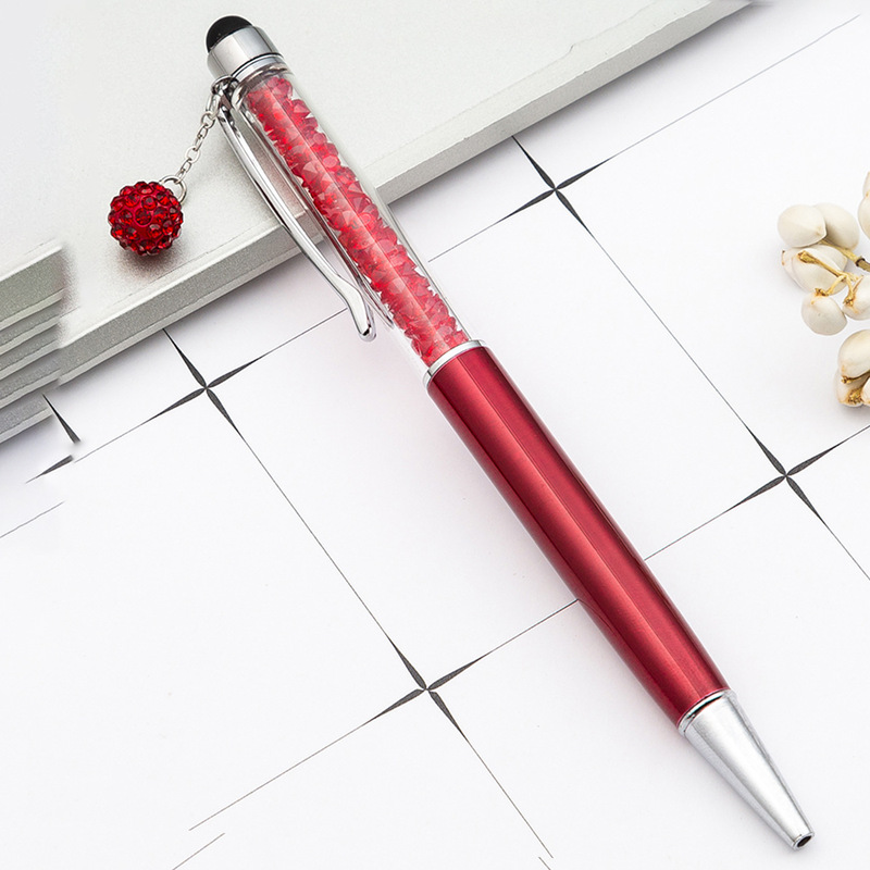 Cute Crystal Pen Diamond Ballpoint Pens Stationery Ballpen 2 In 1 Crystal Stylus Pen