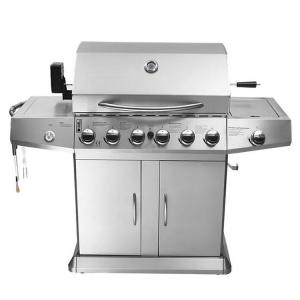 Wholesale High Temperature Enamel 6 Burner Gas BBQ Grill  With Cabinets Wheels from china suppliers