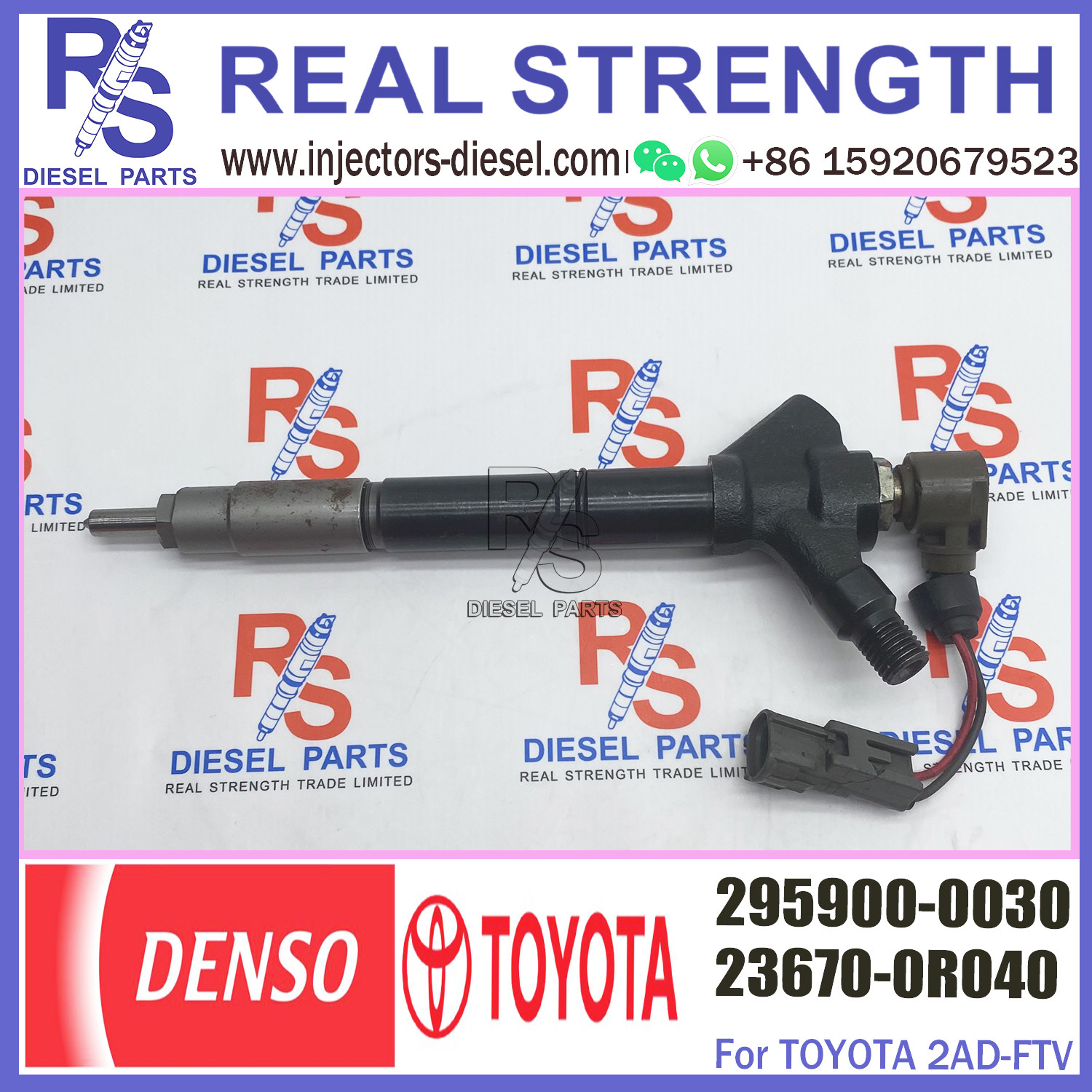 Diesel Fuel Injector 295900-0130 295900-0030 For TOYO-TA 23670-0R041 23670-0R040