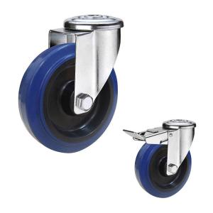 Wholesale Customizable Bolt Hole Swivel Soft Rubber Caster Wheels 200mm Size from china suppliers