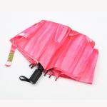 Custom Manual Open Umbrella , Pink Flower Print 3 Fold Umbrella For Women