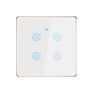 China 4 Gang EU UK Standard Touch Aluminum Frame Smart Timer Switch 4 Gang Smart Switch Tuya WiFi on sale