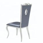 Aesthetic Hole PU Leather Dining Chair With Stainless Steel Frame