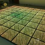 3D Mirror Golden Starry Infinity Portable Wedding LED Dance Floor