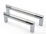 128mm Aluminum Kitchen Cupboard , Zinc Silver Refrigerator Door Pulls Simple