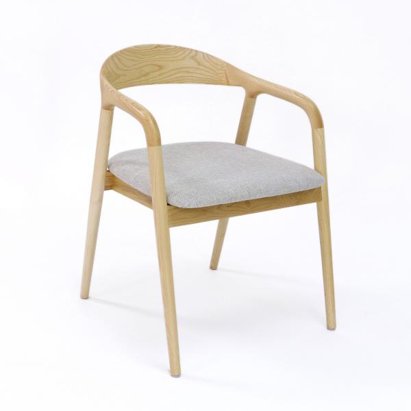 Modern Home Furniture Nitrolacquer Finish Wooden Dining Chair with Fabric