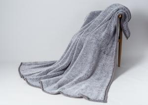 China Micro Mink Knit Sherpa Blanket Warm Double Ply Solid Harmless Super Soft Classic Gray on sale