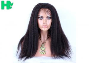 China Kinky Straight 24 Inches Long Synthetic Wigs 1B Black Free Part Heat Resistant Fiber on sale