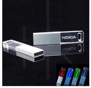 Wholesale New promotional customed logo crystal usb flash drive disk with led light from china suppliers