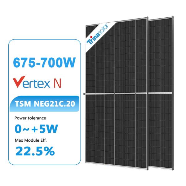 182mm Half Cut Cell N-Type NEG 21C.20 675W 680W 690W 695W 700W Bifacial PV Panel