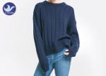 Ribs Knitting Ladies Wool Jumpers Acrylic Blended Pullover Sweater Anti -