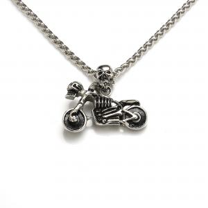 China Men Fashion Jewelry Punk Stainless Steel Motor Biker Pendant Necklace on sale