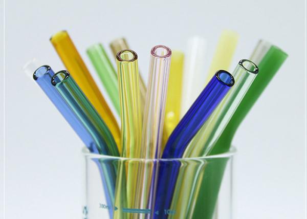 Transparent color glass straws anti high temperature pipe juice drink milk tea