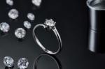 Lady 9k Round 7.5mm Moissanite Open Fashion Grandeur Jewelry Silver Ring