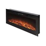 60 Inch Metal and Tempered Glass Insert Electric Fireplace Stove with Linear