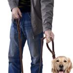 Luxury Handmade Dog Leather Leashes Easy Control Braided Style Comfortable Hand