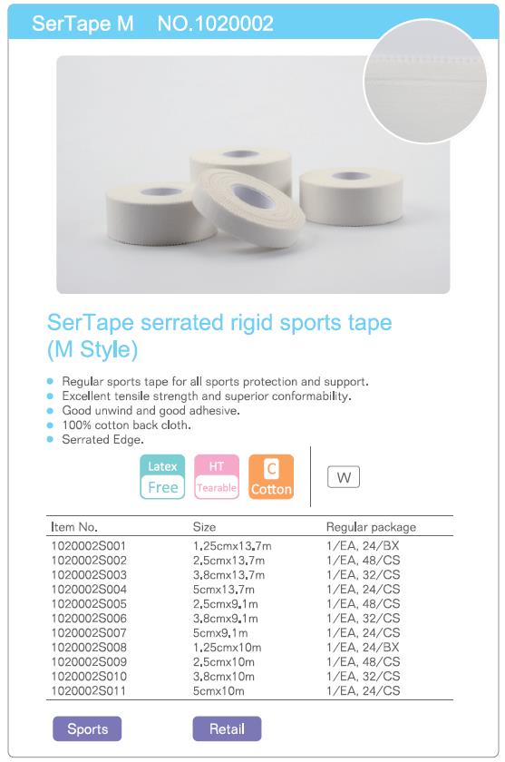 100% Cotton Athletic Medical Sports Tape for Leg Guard & Hand Guard