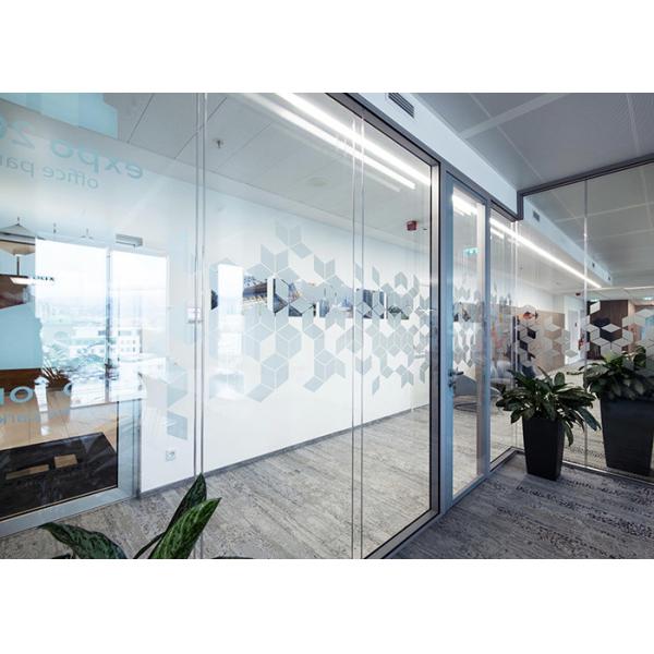 Soundproof Glass Partition Wall System Aluminum Profile With Tempered Glass
