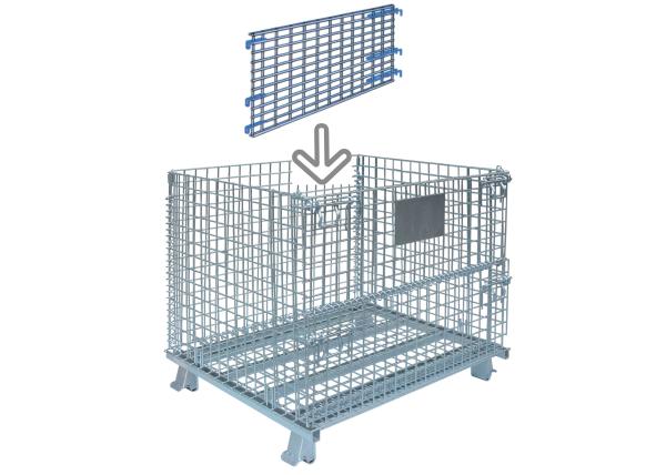 Standard Collapsible Wire Container Industrial Wire Bins 30 Inch Wide X 28 Inch
