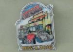 Brass Stamped Soft Magnet Fridge Souvenir Badge , Customized Metal Car Emblem