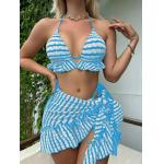 China Slim Bikini Three Piece Swimwear Tether Pleated Skirt Three Piece Bathing Suit for sale