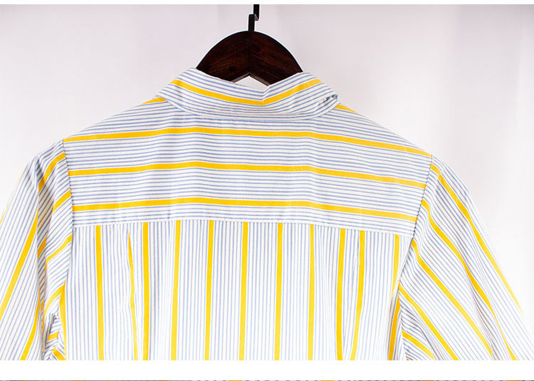 Organic Cotton Stripe Shirt Short Sleeve Midi Dress