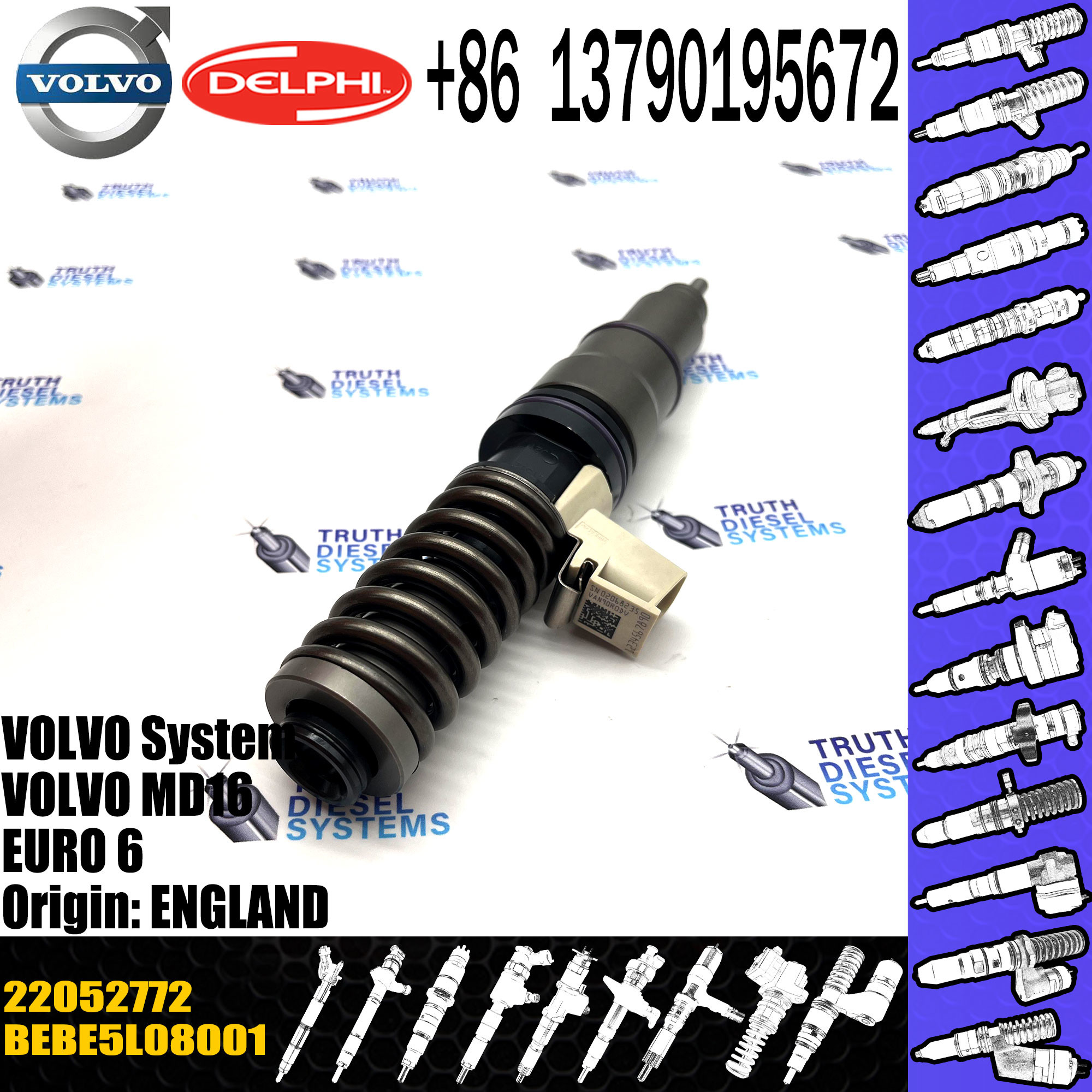 MD16 VOL Diesel Injector L433TBE 22052772 Diesel Fuel Injector