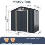 Large Size Metal Garden Building Shed with 4 Vents 43kg Powder Coated Frame by