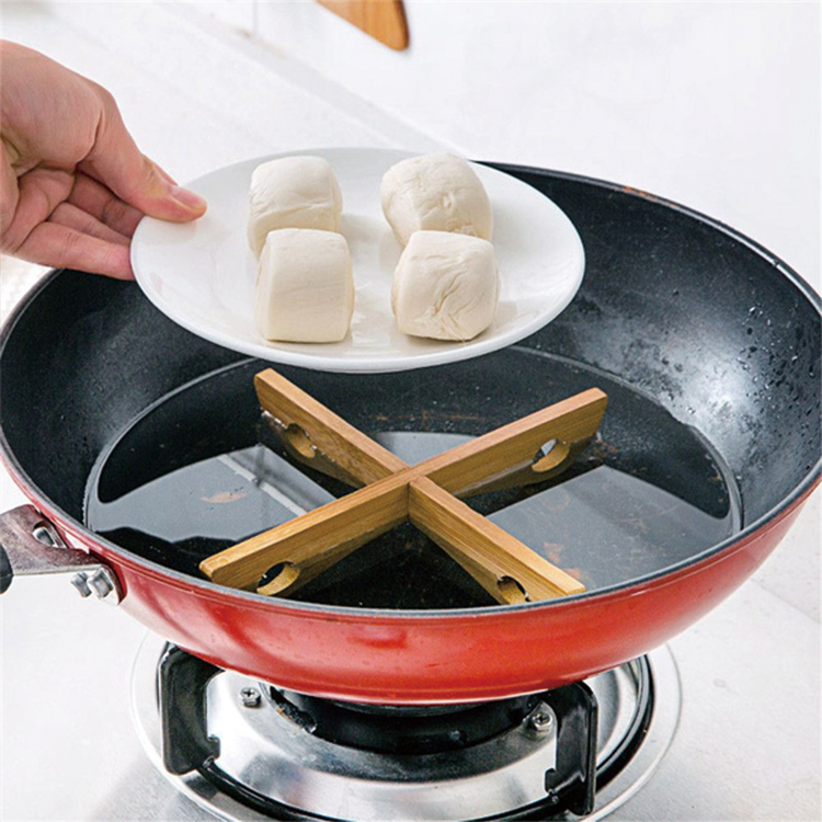 Detachable Sustainable Kitchen Tableware Bamboo Plate Holder Multifunctional