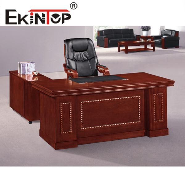 Supervisor'S Office Furniture Desk Wood Veneer Top Clear Texture Waterproof