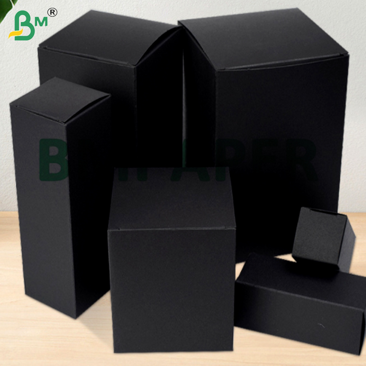 120g 130g 140g Pure Black Fold Resistance Black Paperboard for Gift Boxes Packing DIY
