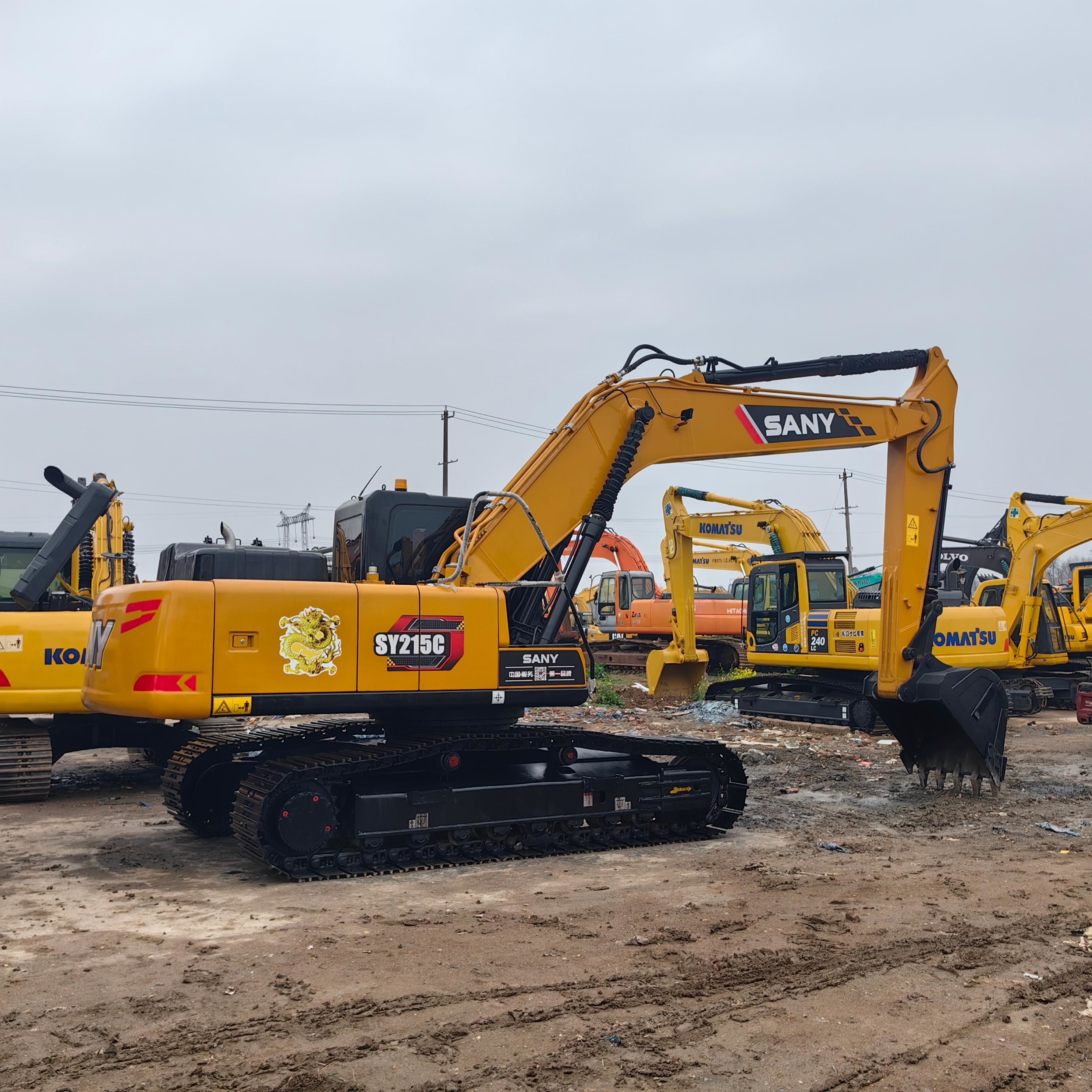 Original Sany SY215C Used Crawler Excavator 21 Ton Secondhand Backhoe Digger