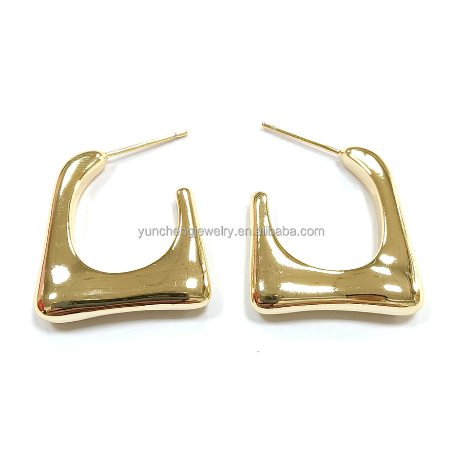 ODM Copper Alloy Medium Hoop Earrings 14k Gold Hoop Earrings Medium