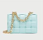 White Thick Gold Chain Bag 23cm 15cm Female Messenger Bag