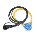 Black Waterproof MPO - SC 12 Core Single Mode Fiber Optic Fan - Out Patch Cord 3