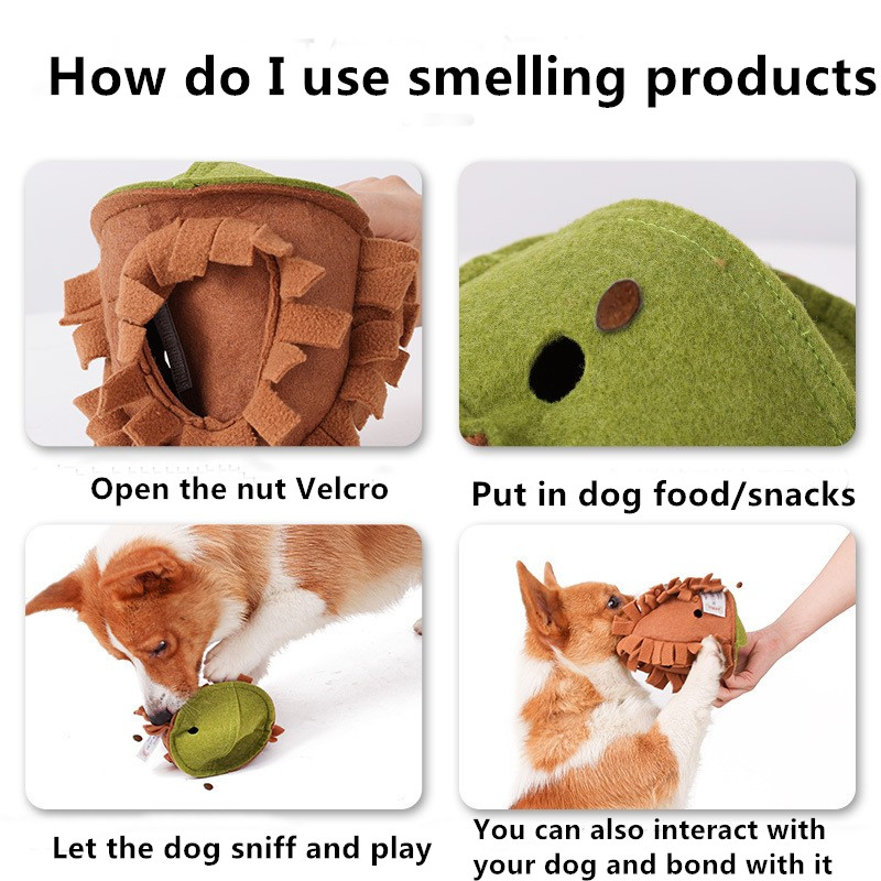 Pet Nut Plush Sniffing Gnawing Molar Toys Self Hi Interactive Dog Missing Food Educational Toys