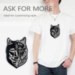 Heat Cut Border 6.5x8.7cm Wolf Velcro Patch Machine Washable