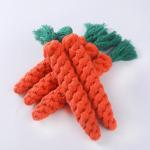 Braided Carrot Cotton Knotted Rope Toy Bite Resistant