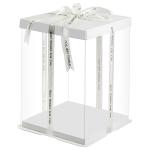 Luxury Custom Cake Box White Clear Square Transparent Birthday Party Gift Box