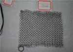 Square Shape Stainless Steel Chainmail Scrubber Non - Toxic For Kitchen