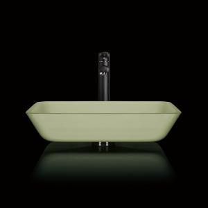 Wholesale 105mm 330mm Counter Top Bowl Sink Rectangular White Light Green Bathroom from china suppliers