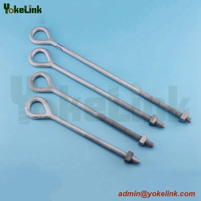 Made in China HDG 5/8" Oval Eye bolt with square nut For Rigging hardware