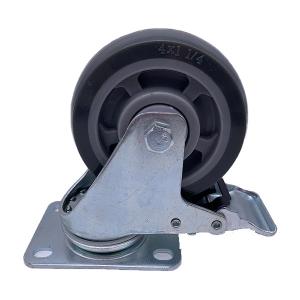 Wholesale Polyurethane Swivel Plate Caster Wheel with Locking 100mm from china suppliers
