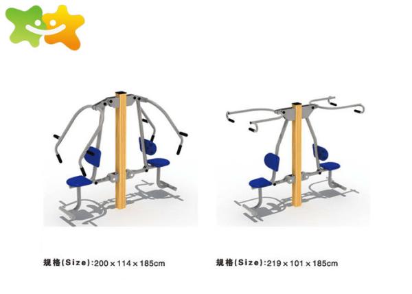 High Density PE Park Workout Equipment , Public Park Exercise Equipment Steel