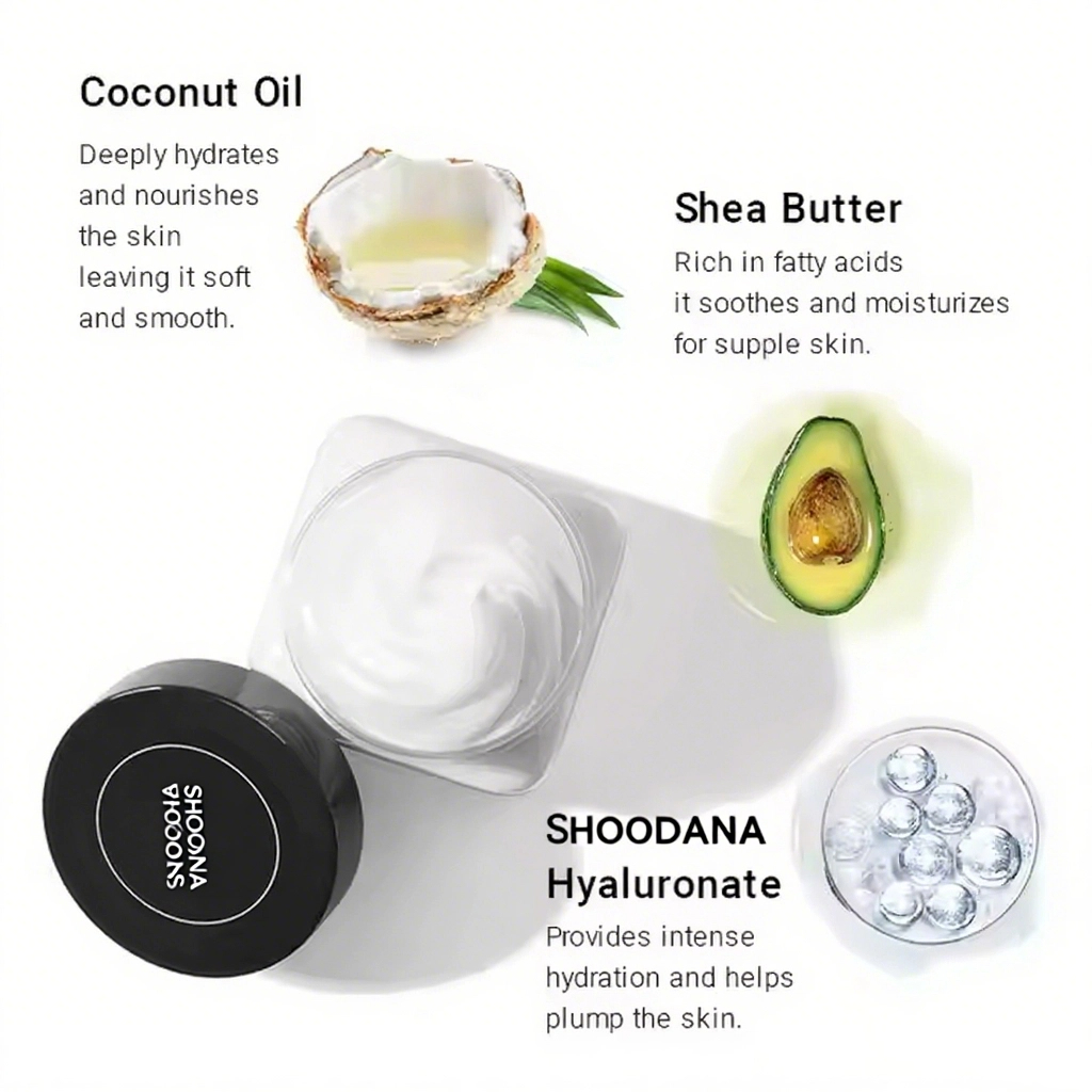 ODM / OEM Private Label Natural Organic Shea Butter Body Butter with Raw Coconut Oil Moisturizing Whitening Coconut Body Butter