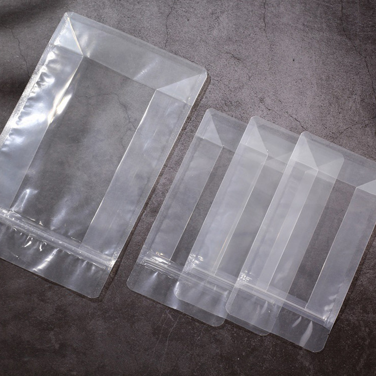 Crystal Clear Heat Seal Square Bottom Pouch Bags For Pet Food / Snack Packaging