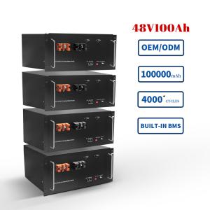 Wholesale Hybrid Solar System Rack Mount Battery Monocrystalline Silicon 4000 Cycle 48V 100ah Lithium from china suppliers