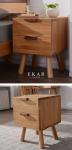 Home Furniture 2 Drawers Oak Night Stand Wooden Bedside Tables